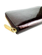 Louis Vuitton Amarante Vernis Zip Around Wallet (Full Set)