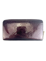 Louis Vuitton Amarante Vernis Zip Around Wallet (Full Set)