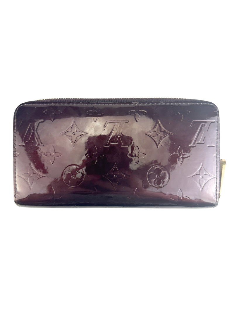 Louis Vuitton Amarante Vernis Zip Around Wallet (Full Set)