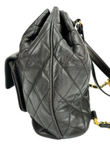 Chanel Vintage Black Quilted Lambskin Backpack
