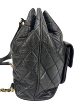 Chanel Vintage Black Quilted Lambskin Backpack