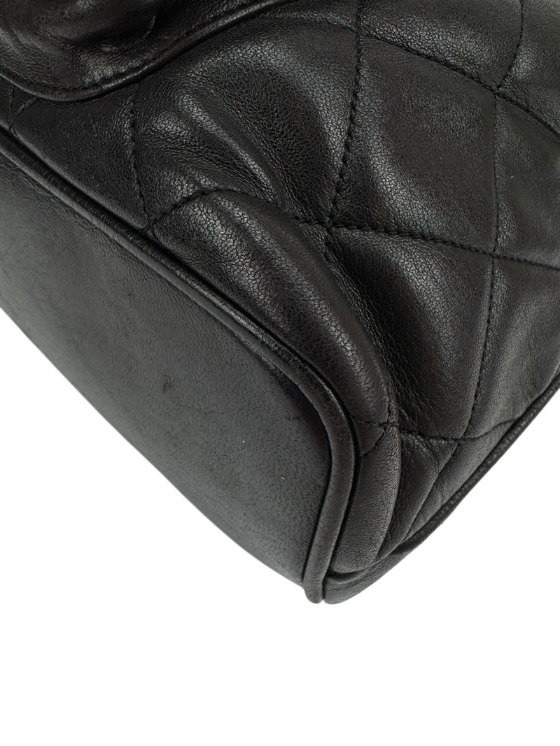 Chanel Vintage Black Quilted Lambskin Backpack