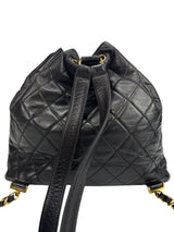 Chanel Vintage Black Quilted Lambskin Backpack