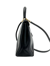 Hermès Vintage Black Box Calf Kelly 32