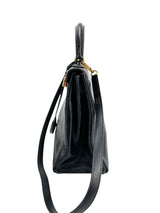 Hermès Vintage Black Box Calf Kelly 32