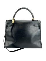 Hermès Vintage Black Box Calf Kelly 32
