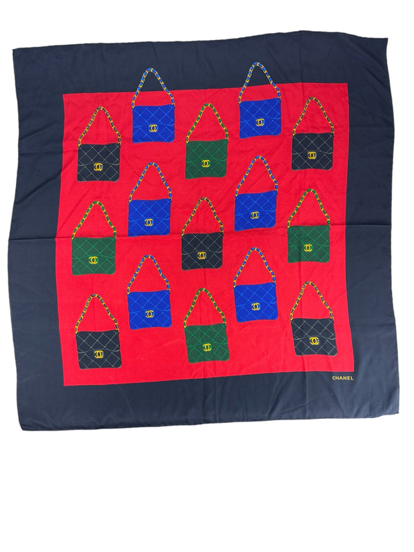 Chanel Flap Bag Print Silk Scarf