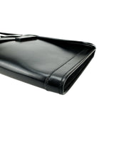 Hermès Vintage Black Box Calf Leather Jige Clutch GM
