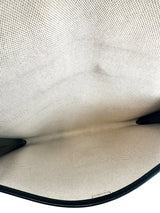 Hermès Vintage Black Box Calf Leather Jige Clutch GM