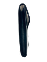 Hermès Vintage Black Box Calf Leather Jige Clutch GM