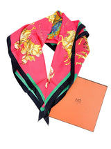 Hermès Red Carousel 90cm Silk Scarf (Full Set)