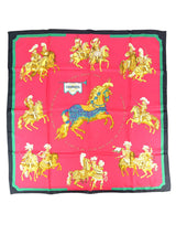 Hermès Red Carousel 90cm Silk Scarf (Full Set)