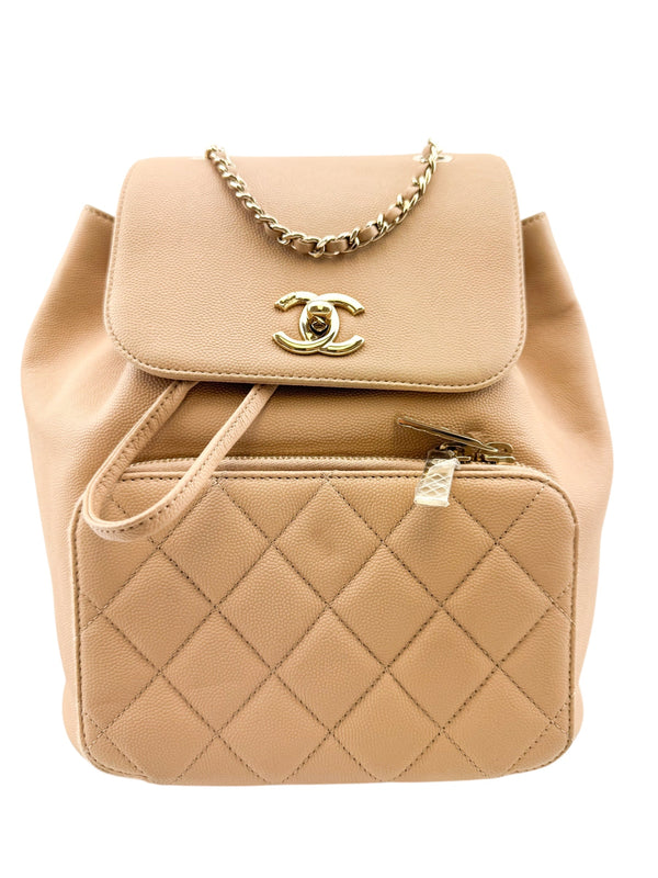Chanel Beige Caviar Business Affinity Backpack