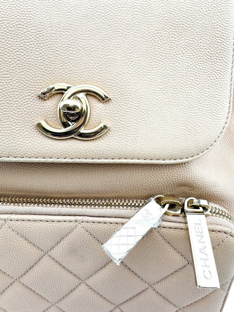 Chanel Beige Caviar Business Affinity Backpack