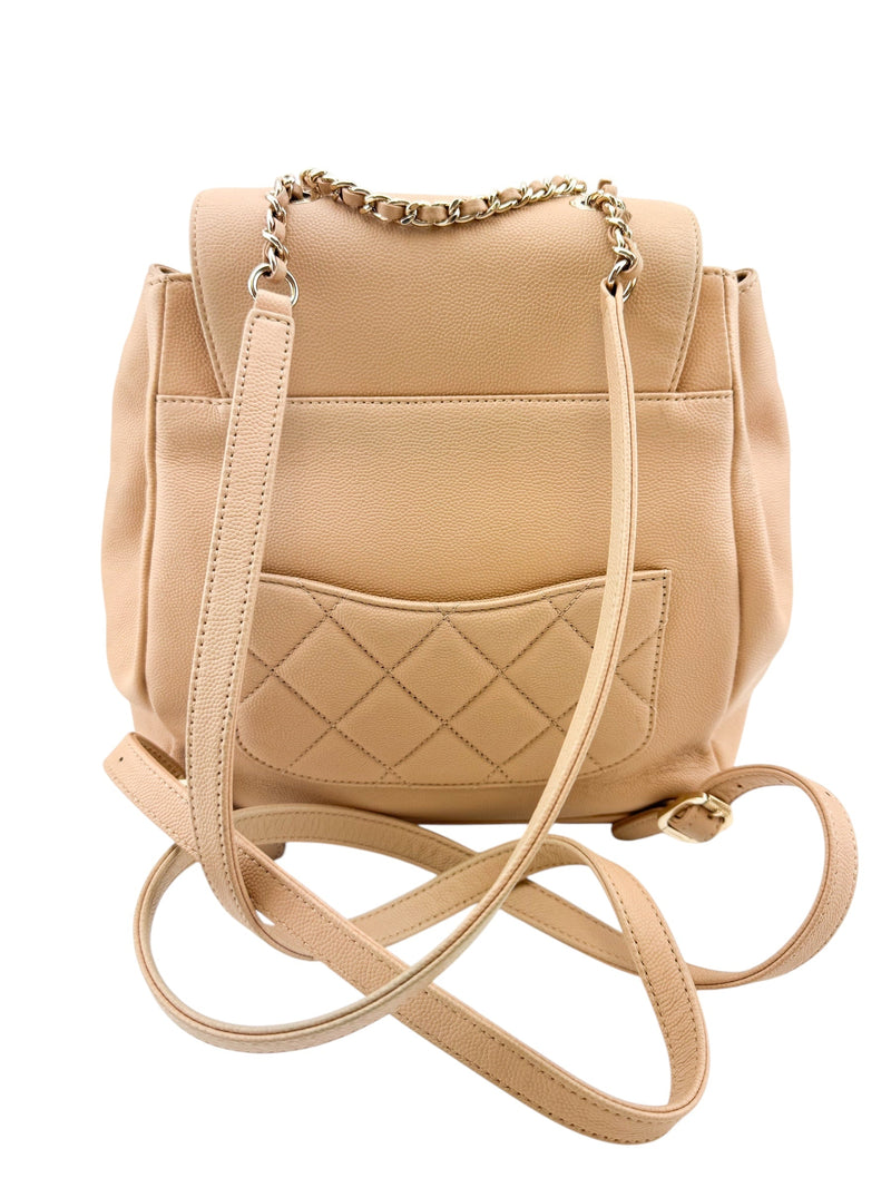 Chanel Beige Caviar Business Affinity Backpack