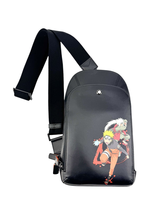 Montblanc x Naruto Black Leather Sling Bag
