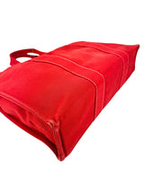Hermes Red Canvas Her MM Tote Bag