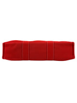 Hermes Red Canvas Her MM Tote Bag