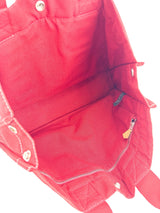 Hermes Red Canvas Her MM Tote Bag
