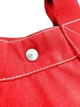 Hermes Red Canvas Her MM Tote Bag
