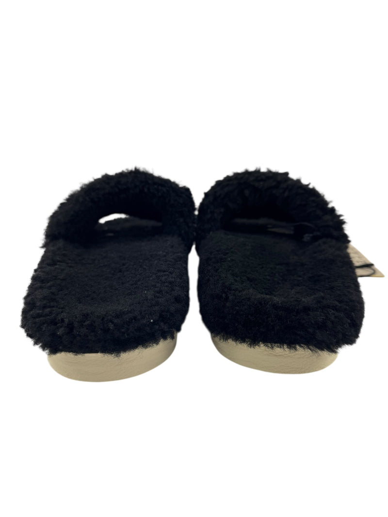 Golden Goose Black Shearling Poolstar Slides Size 37