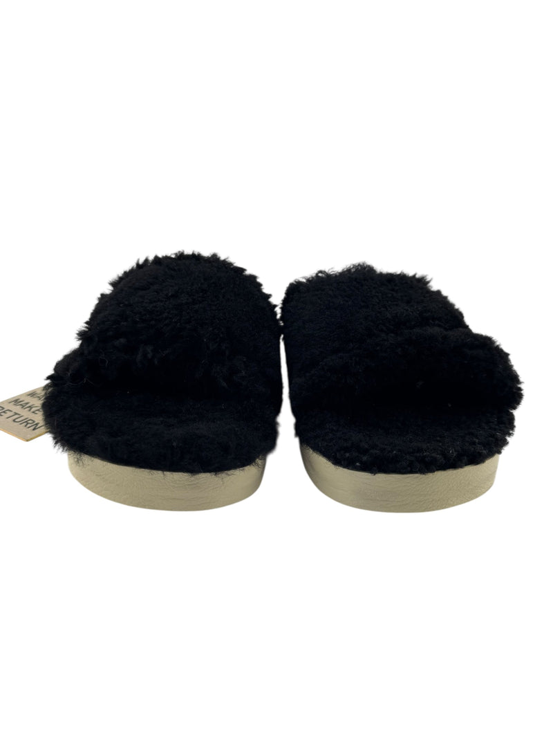 Golden Goose Black Shearling Poolstar Slides Size 37