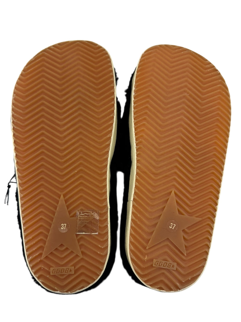 Golden Goose Black Shearling Poolstar Slides Size 37