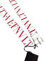 Valentino White Leather Logo Belt
