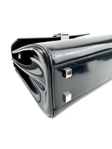 Saint Laurent Black Patent Leather Le Fermoir Handbag