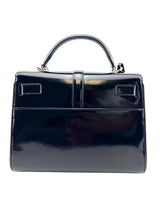 Saint Laurent Black Patent Leather Le Fermoir Handbag