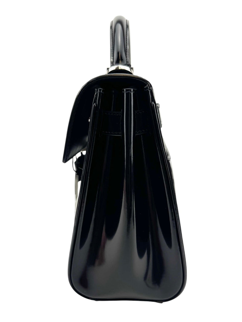 Saint Laurent Black Patent Leather Le Fermoir Handbag