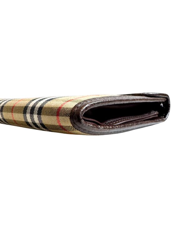 Burberry Vintage Brown Canvas Nova Plaid Clutch