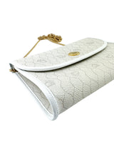 Christian Dior White Canvas Shoulder Handbag