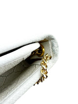 Christian Dior White Canvas Shoulder Handbag