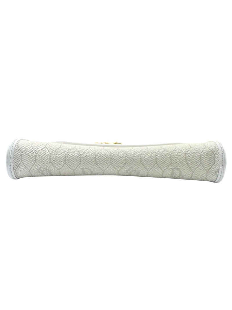 Christian Dior White Canvas Shoulder Handbag