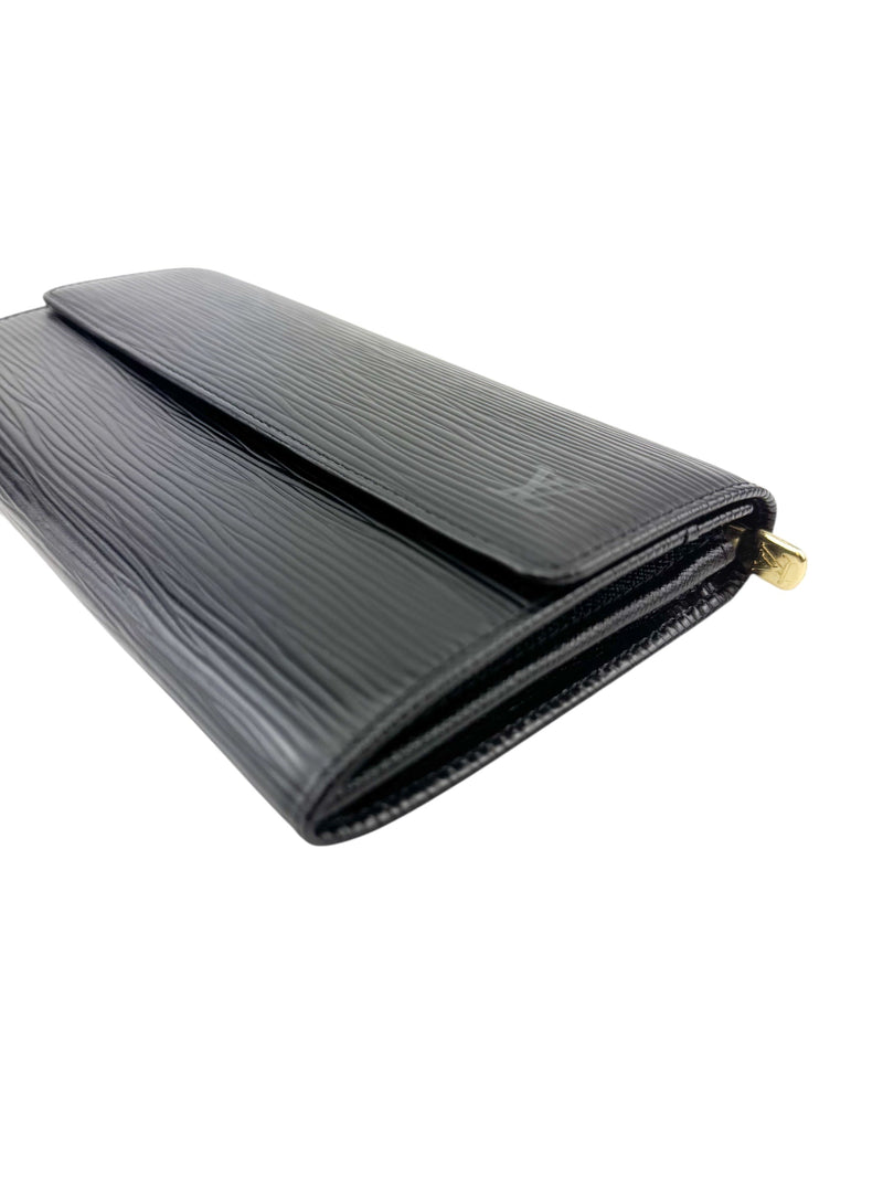 Louis Vuitton Black Epi Leather Long Wallet