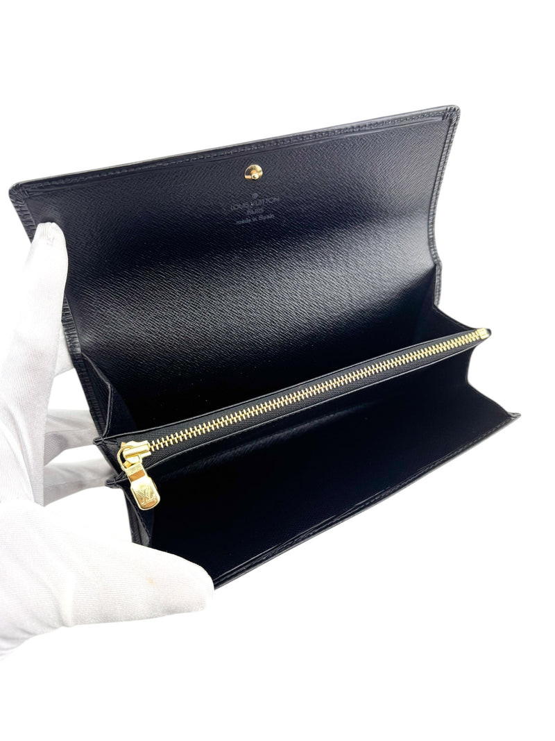 Louis Vuitton Black Epi Leather Long Wallet