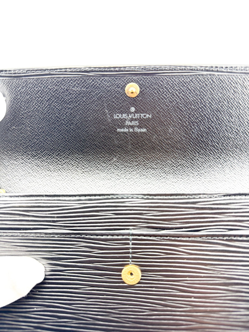 Louis Vuitton Black Epi Leather Long Wallet