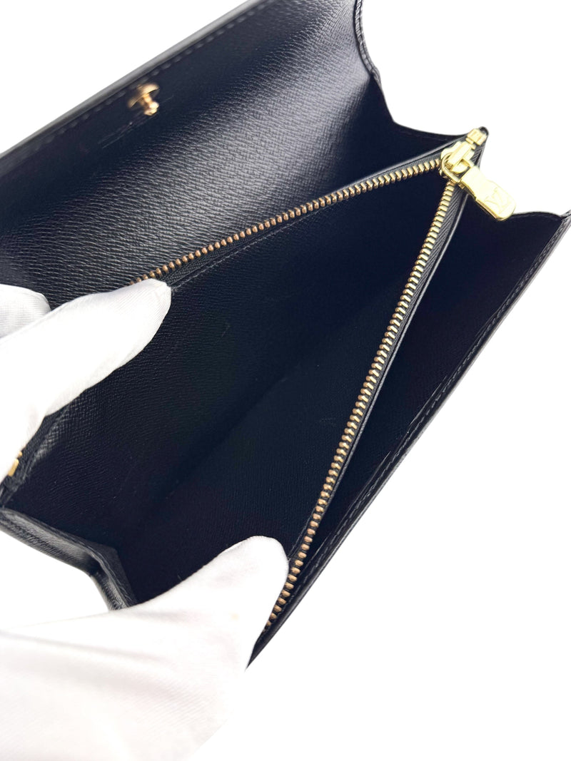 Louis Vuitton Black Epi Leather Long Wallet