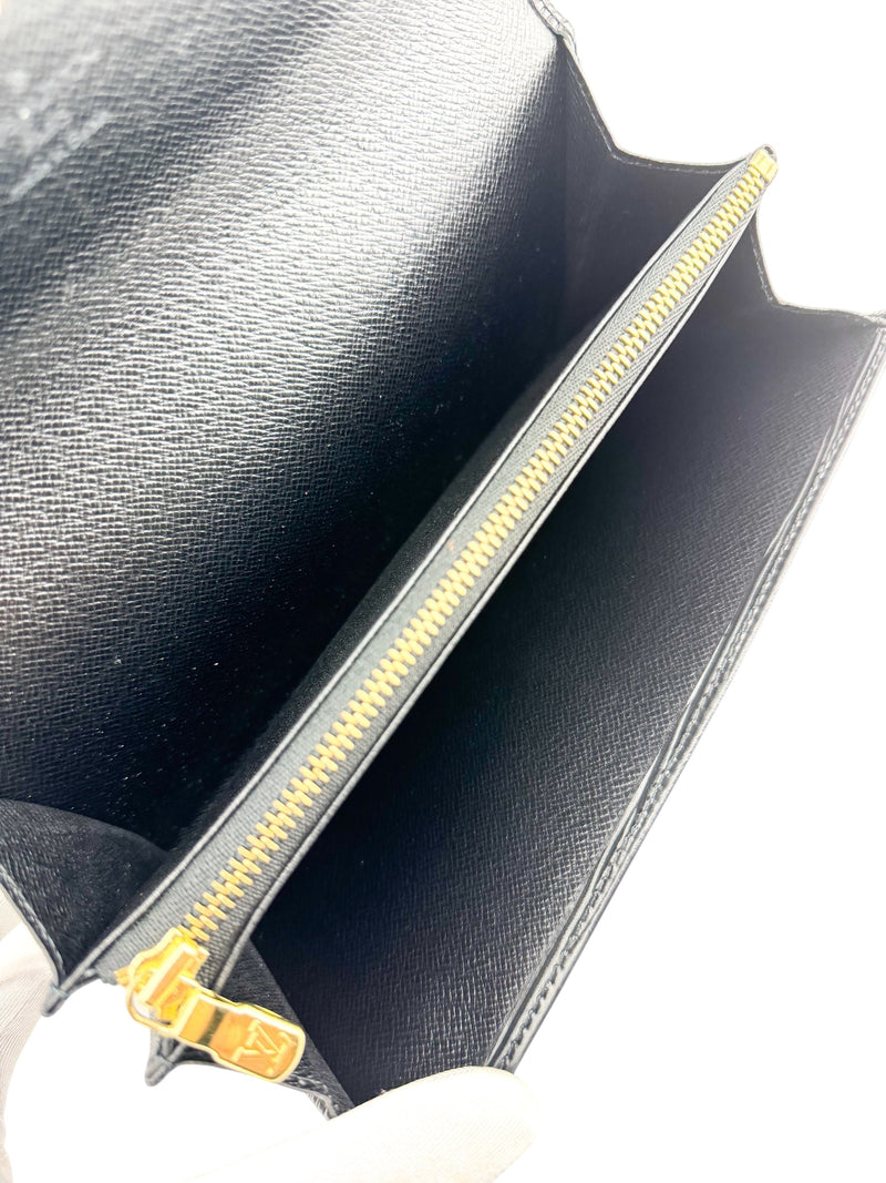 Louis Vuitton Black Epi Leather Long Wallet