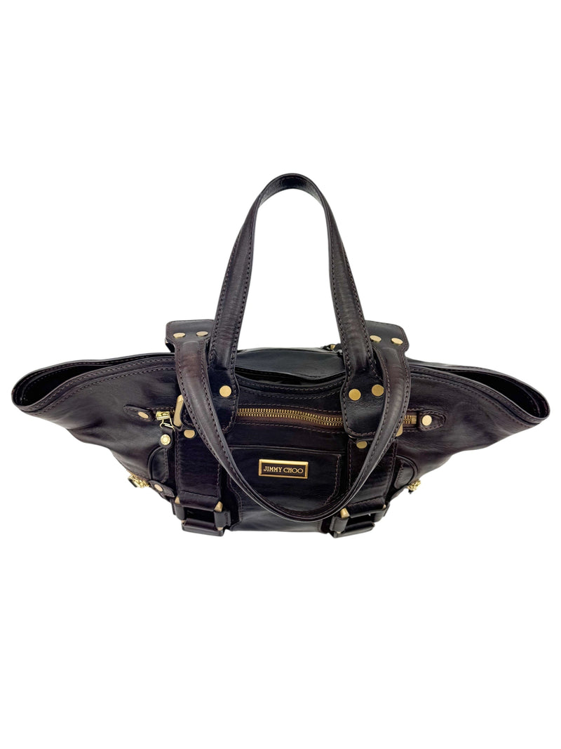 Jimmy Choo Brown Leather Satchel Handbag