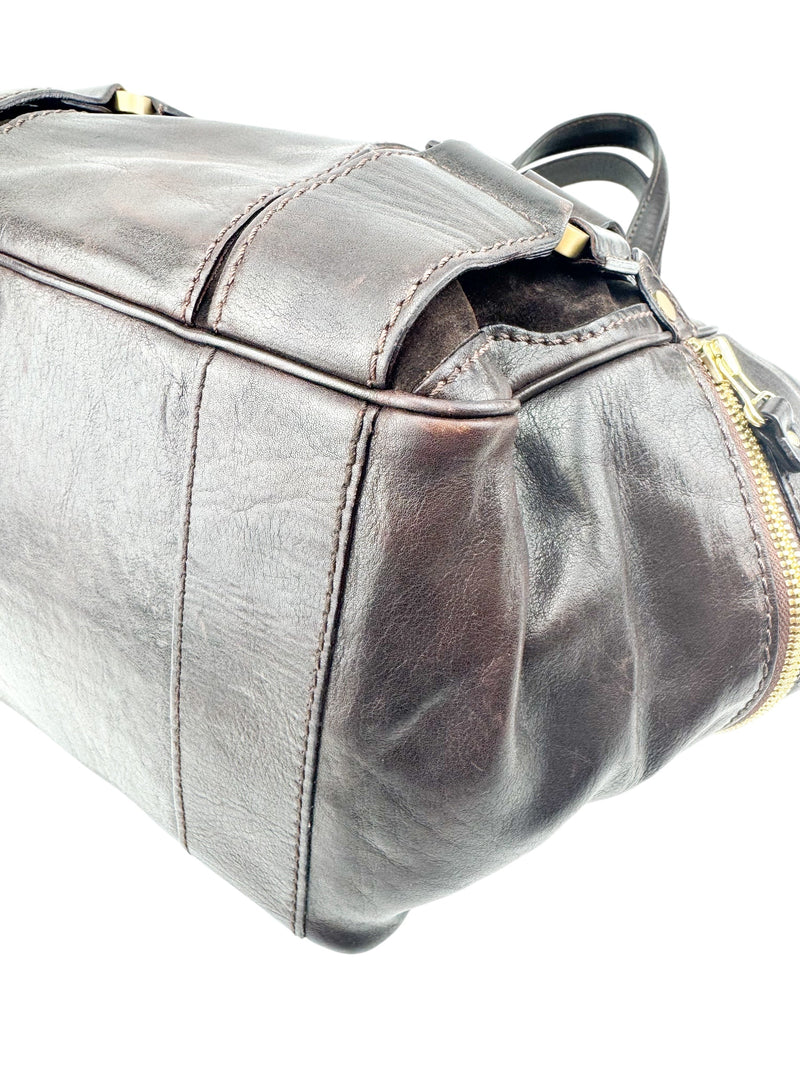 Jimmy Choo Brown Leather Satchel Handbag