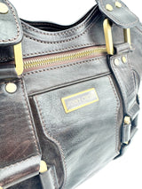 Jimmy Choo Brown Leather Satchel Handbag