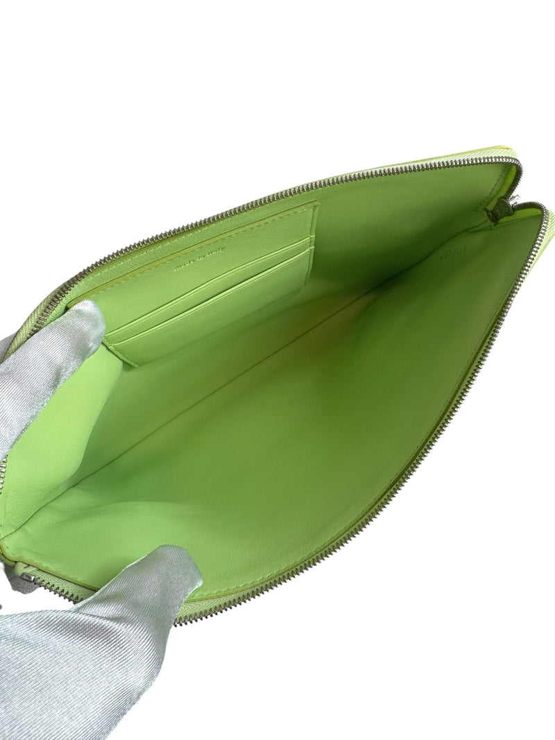 Celine Green Leather Solo Clutch Bag