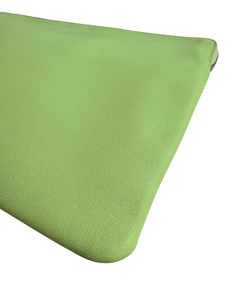 Celine Green Leather Solo Clutch Bag