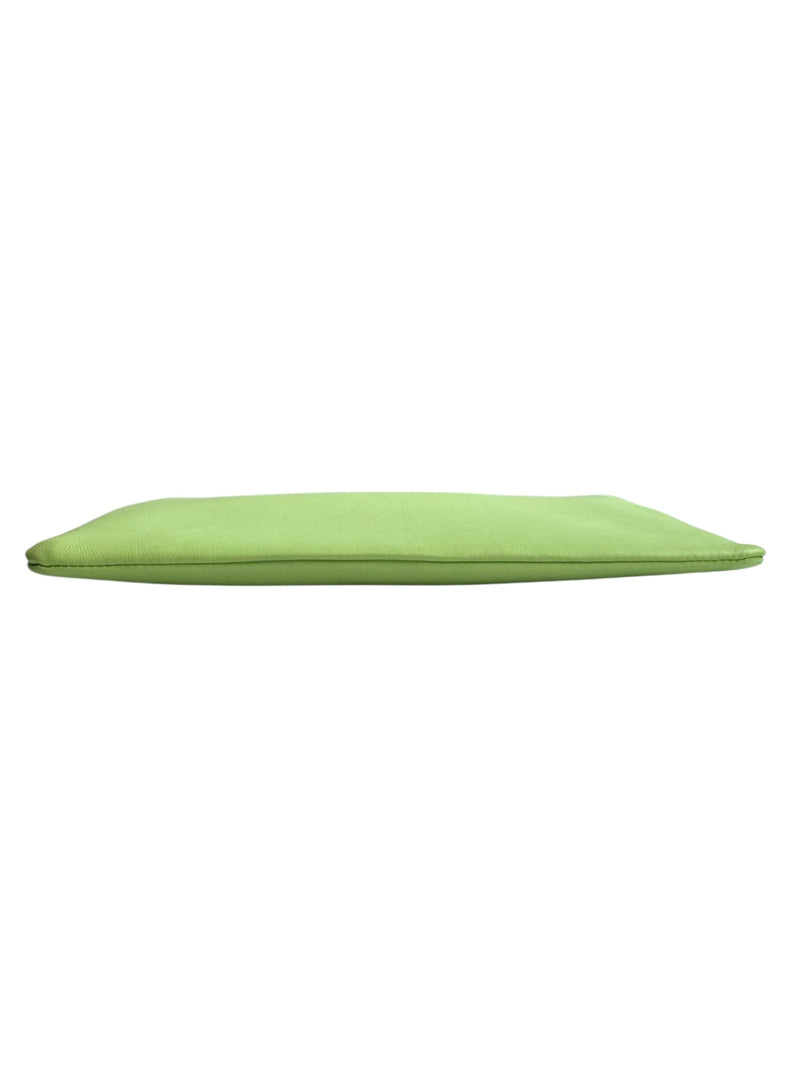 Celine Green Leather Solo Clutch Bag