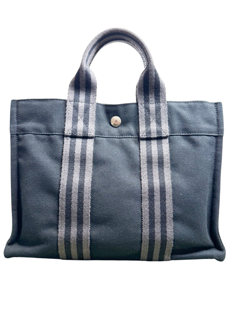 Hermes Black Canvas Fourre Tote PM