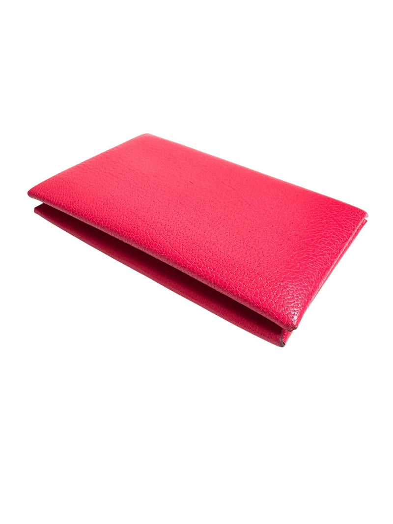 Hermes Pink Epsom Leather Calvi Cardholder