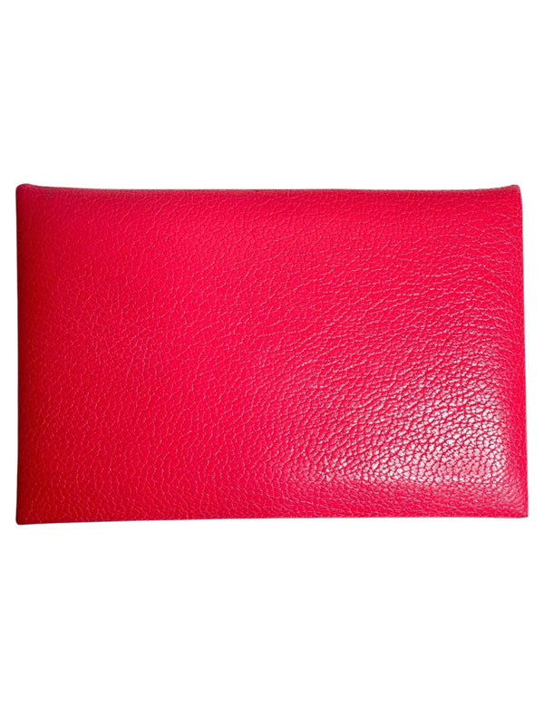 Hermes Pink Epsom Leather Calvi Cardholder