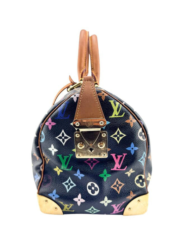 Louis Vuitton Black Multicolor Speedy 30 Handbag